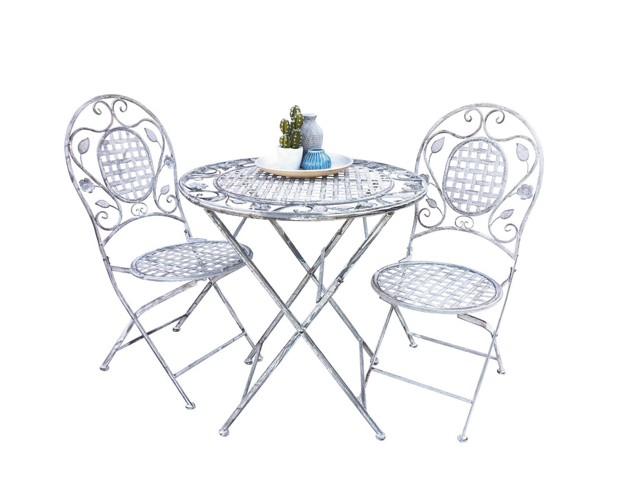 Leafs Bistro Set antique grey